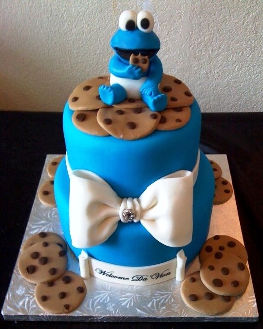 Baby Cookie Monster Cake