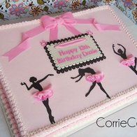 Ballerina Birthday Sheet Cake