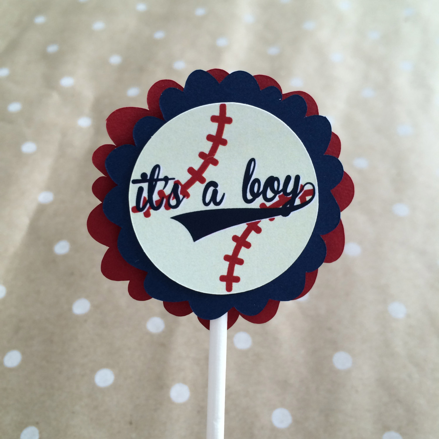 Baseball Baby Shower Cupcake Toppers