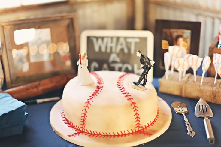 Baseball-Themed Wedding Grooms Cake