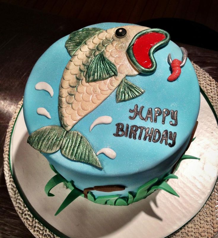 Bass Fishing Birthday Cake