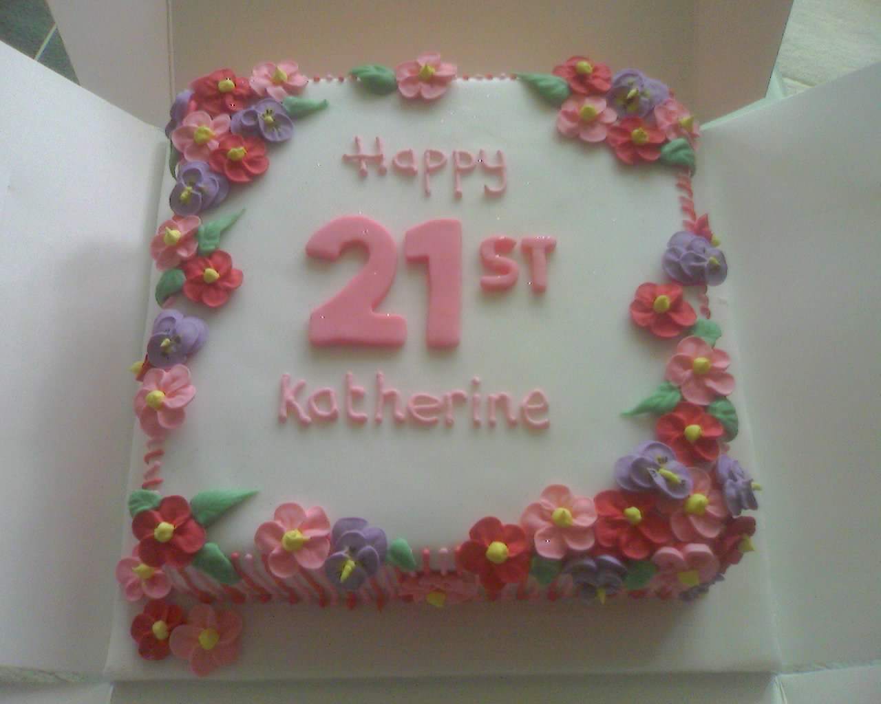 Birthday Cake with Icing Flowers