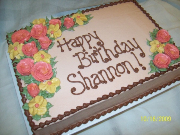 Birthday Sheet Cake with Flowers
