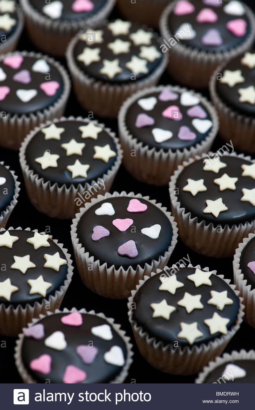 Black Cupcake with Chocolate Frosting