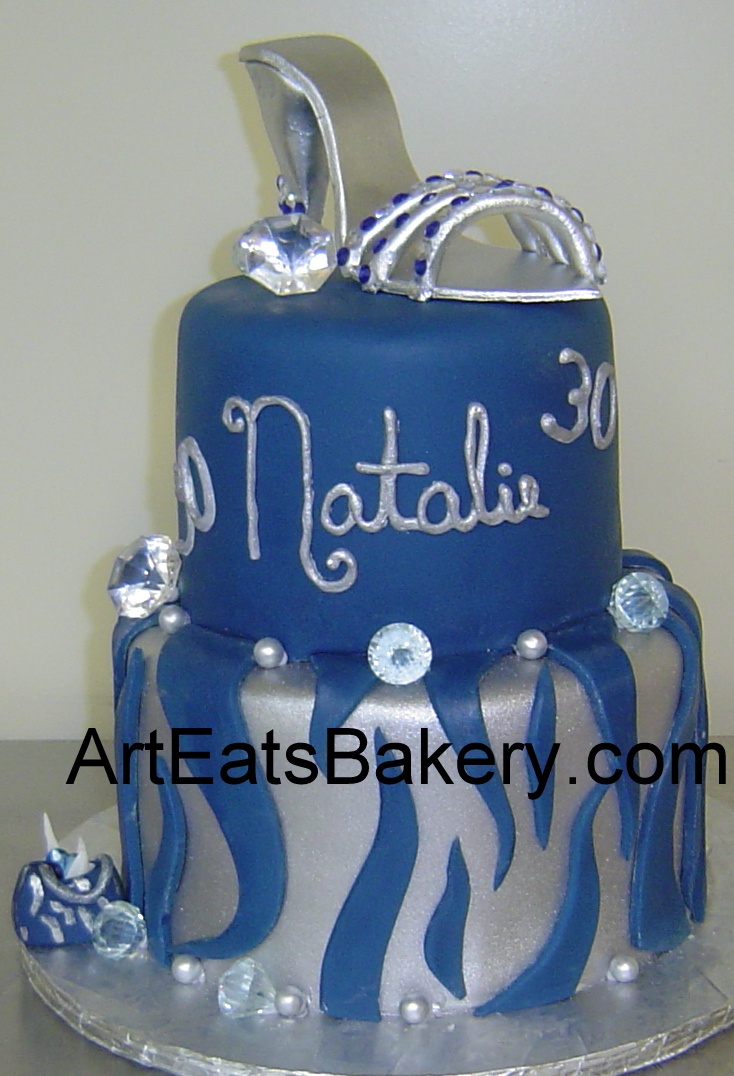 Blue and Silver Birthday Cakes