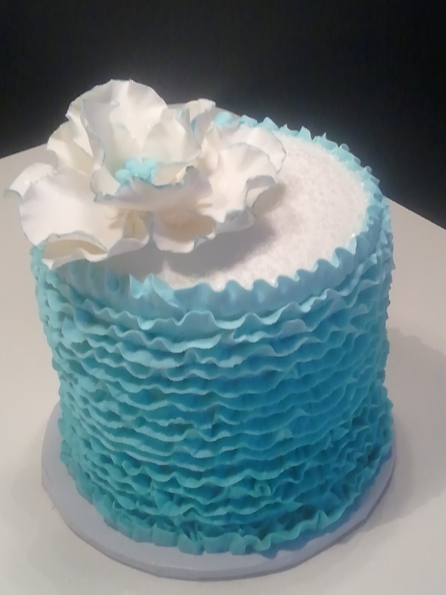 Blue Buttercream Birthday Cake