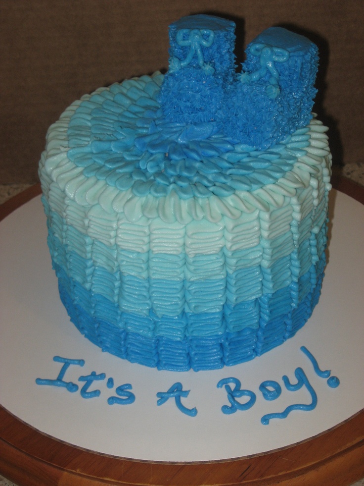 Blue Ombre Baby Shower Cake