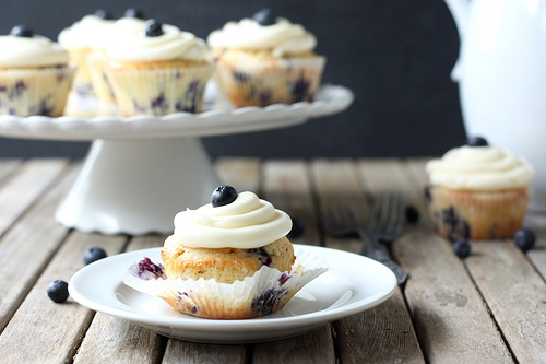 Blueberry Cupcakes with Cream Cheese Frosting