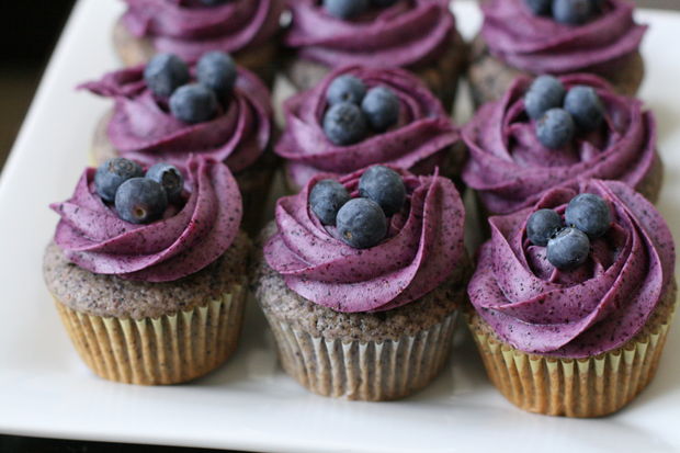 Blueberry Cupcakes with Cream Cheese Frosting