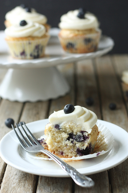 Blueberry Cupcakes with Cream Cheese Frosting