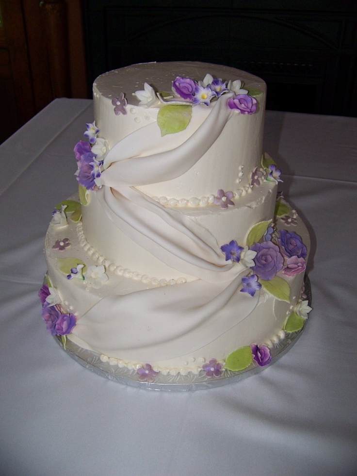 Buttercream Wedding Cake with Swags