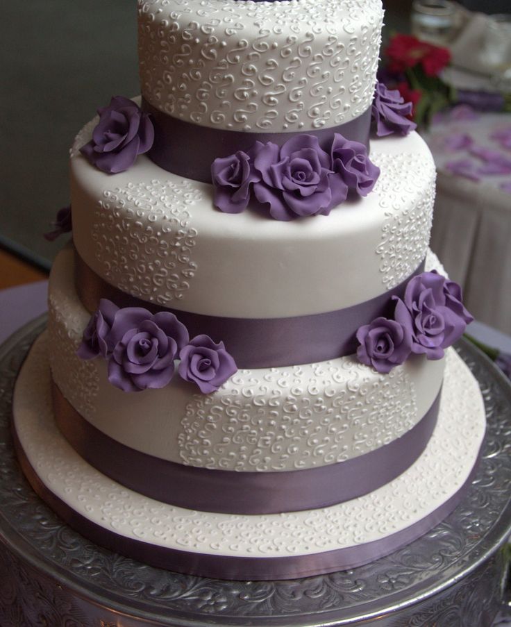 11 Photos of Purple Buttercream Wedding Cakes No Fondant