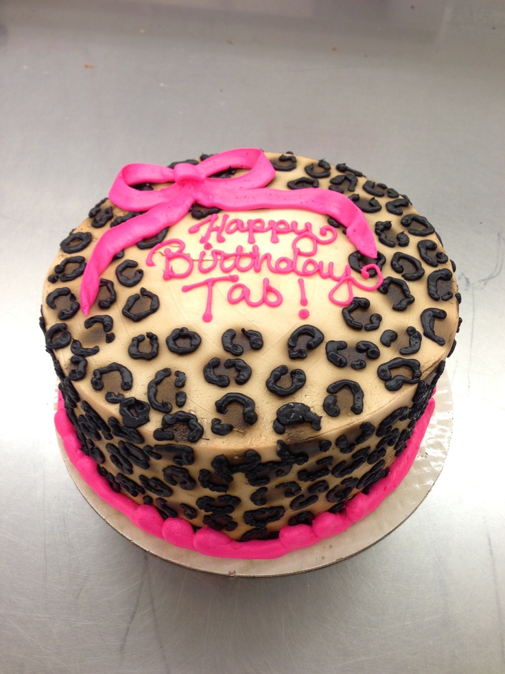 Cheetah Print Cake with Bow