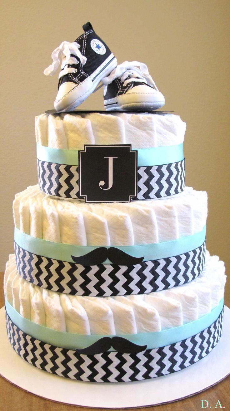 Chevron Diaper Cake