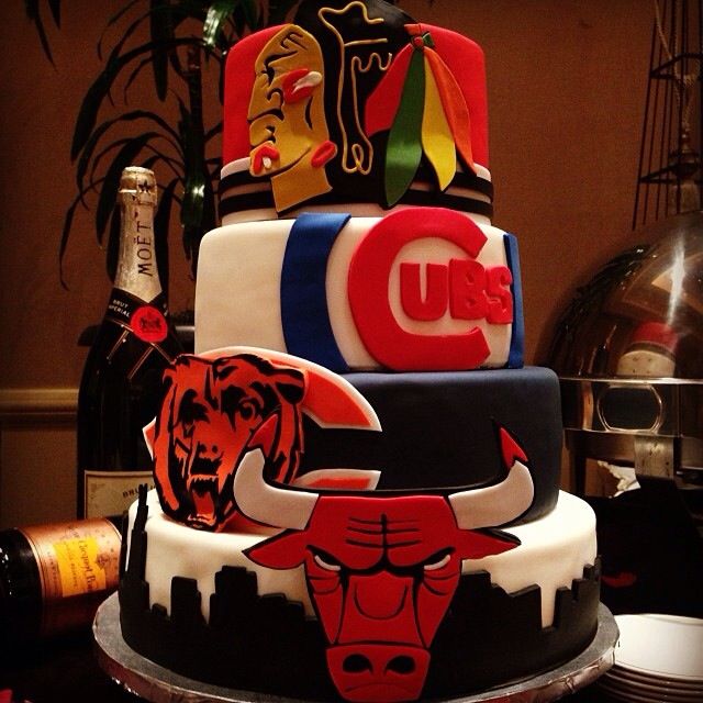 Chicago Bears Blackhawks Cubs Cake