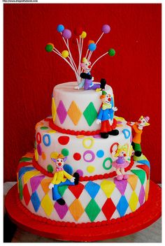 Circus Clown Birthday Cake