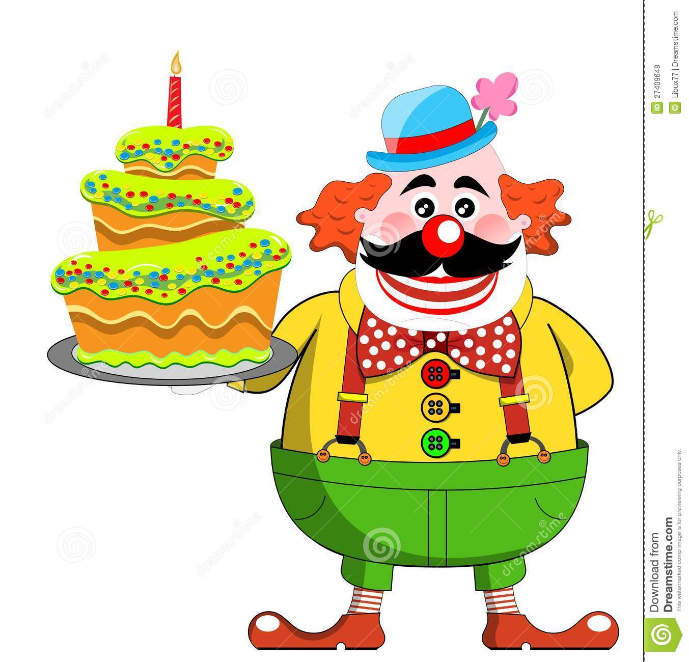 Clown Holding Birthday Cake