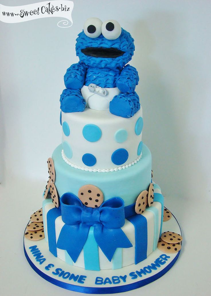 Cookie Monster Baby Shower Cake