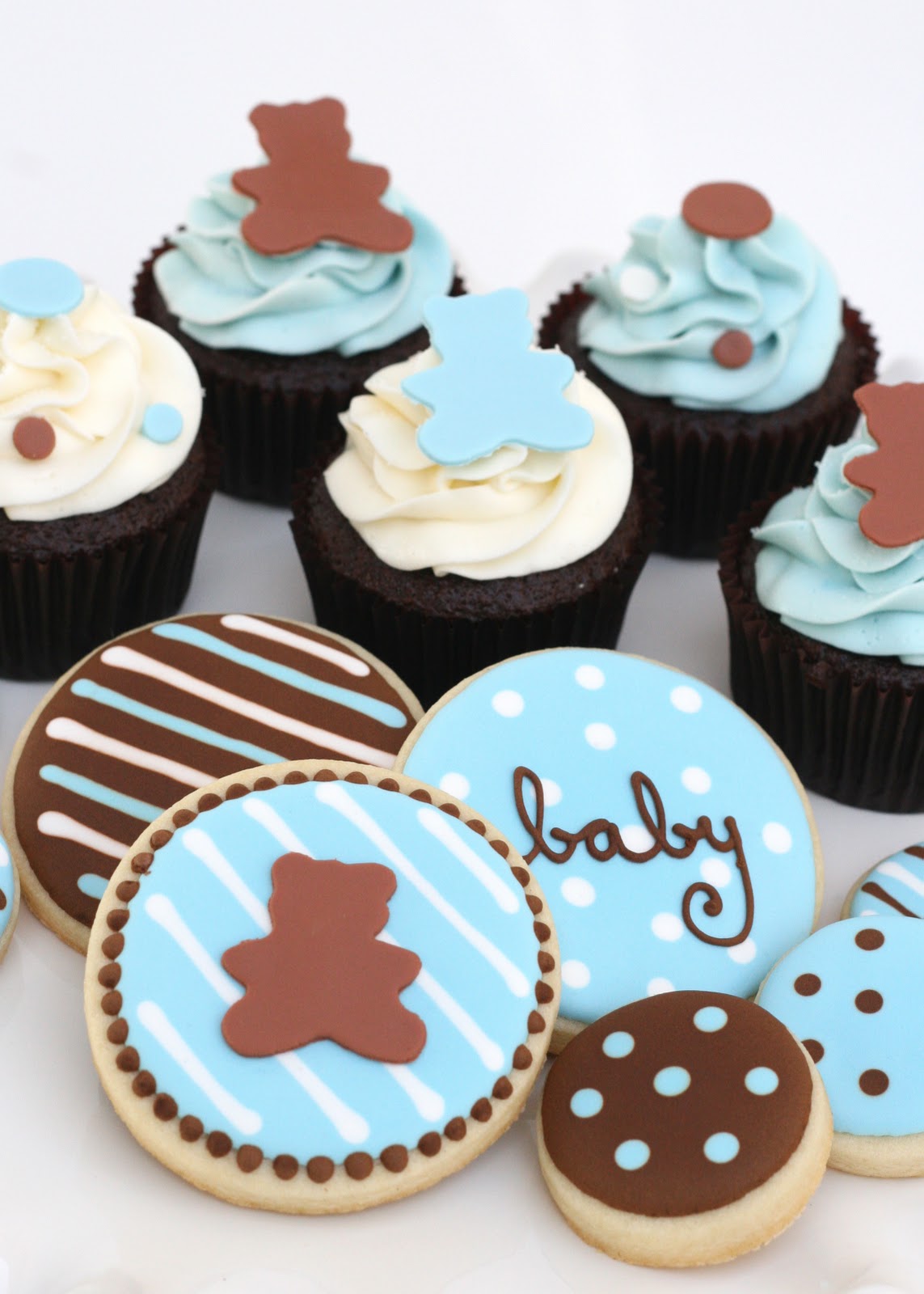 Cookies and Cupcakes for a Boy Baby Shower