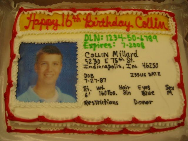 Drivers License Birthday Cake