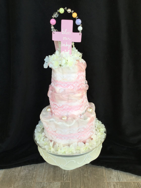 Elegant Diaper Cake Girl