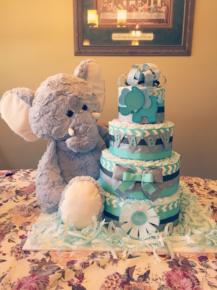 Elephant Baby Shower Diaper Cake