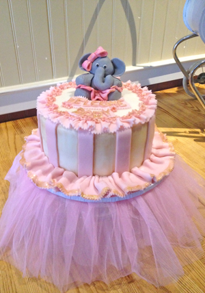 Elephant Baby Shower Tutu Theme Cakes