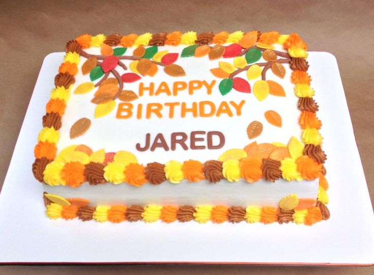 Fall Themed Sheet Birthday Cake