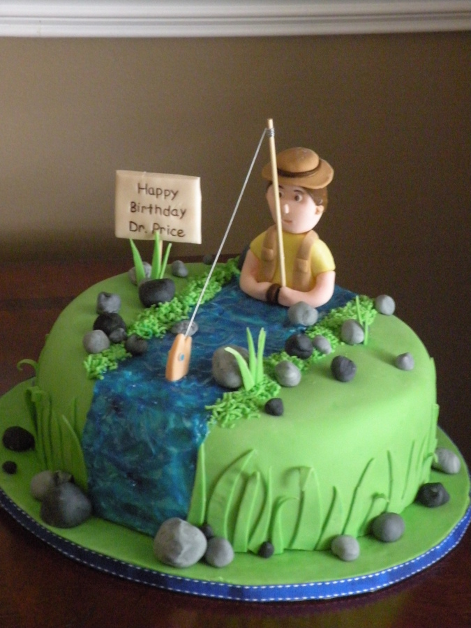 Fly Fishing Birthday Cake