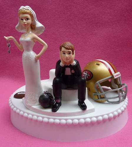 Football Themed Wedding Cake Toppers