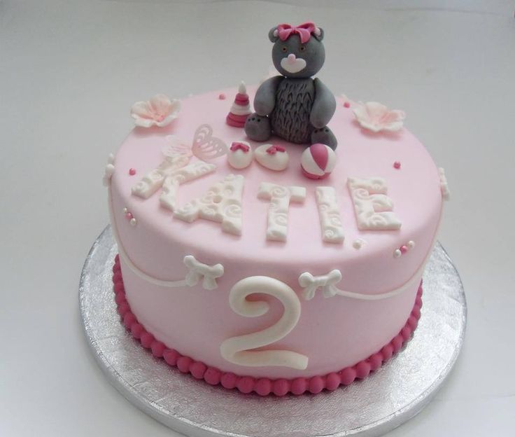 Girl Teddy Bear Birthday Cake