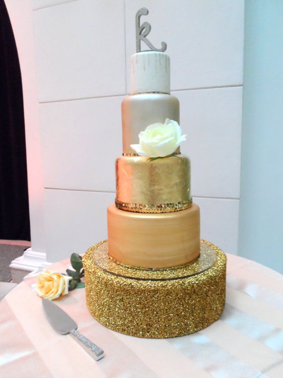 Gold Glitter Cake Stand