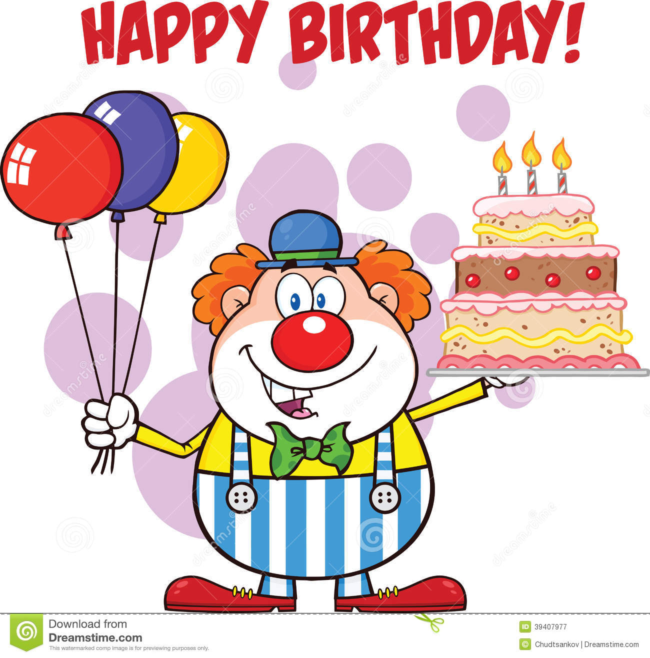 Happy Birthday Clown with Balloon