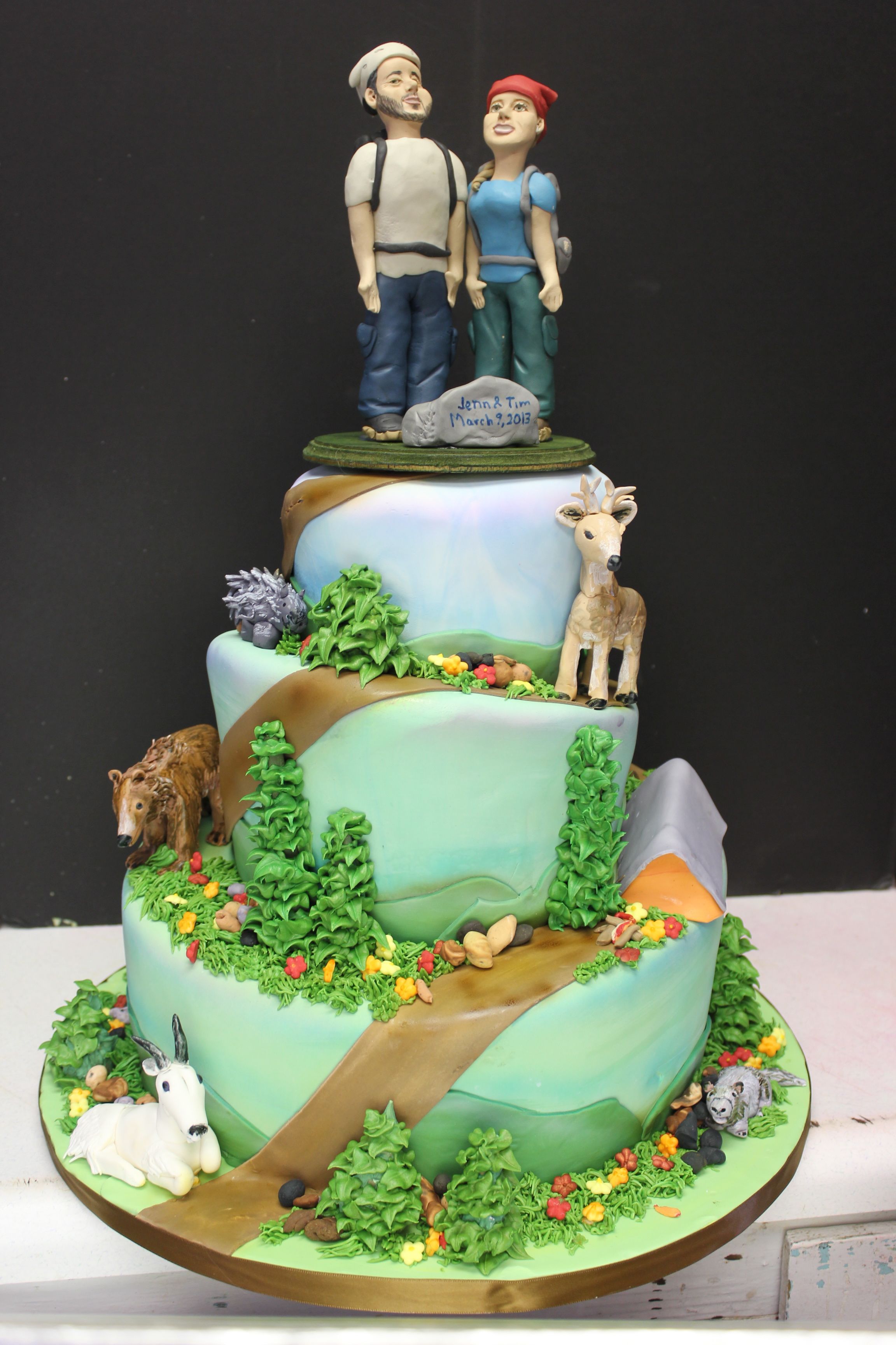 Hiking Themed Wedding Cake