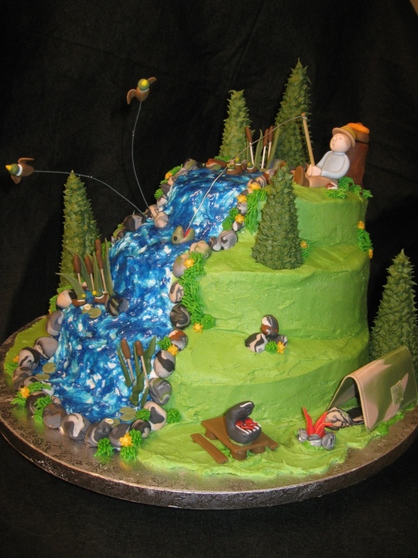 Hunting Fishing Grooms Cake