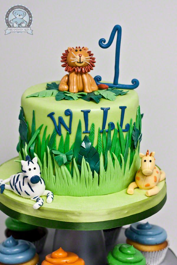 Jungle Themed Birthday Cake