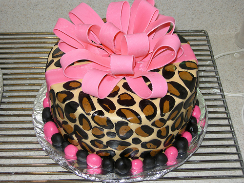 Leopard Print Birthday Cake