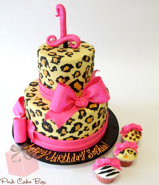 Leopard Print Birthday Cake