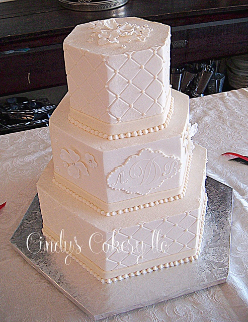 Monogram Wedding Cake Buttercream