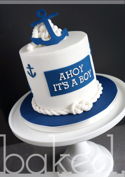 13 Anchor Cakes For Boys Photo - Nautical Baby Shower Cake, Nautical ...