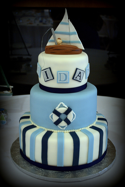 Nautical Sailor Baby Shower Cake