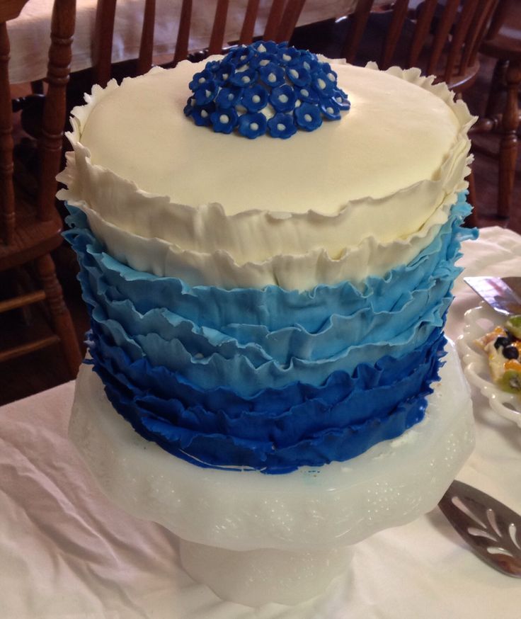 Ombre Boy Baby Shower Cake