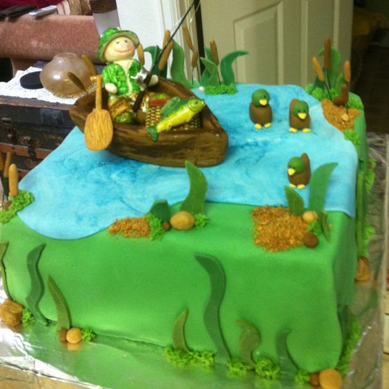 Outdoor Grooms Cake Camping