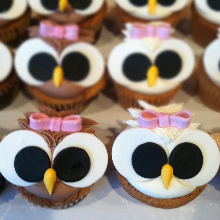 Owl Baby Shower Cupcakes