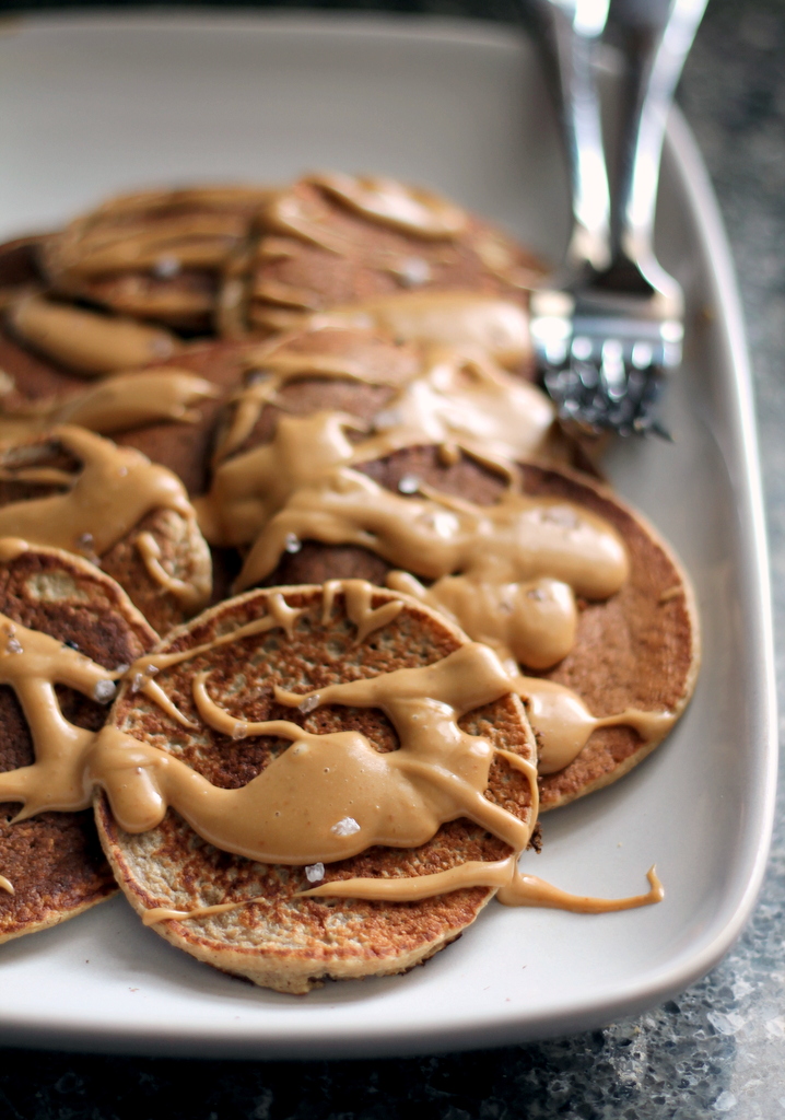 Pancakes with Peanut Butter and Syrup