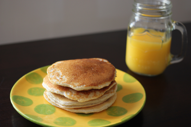 Peanut Butter Pancakes with Syrup