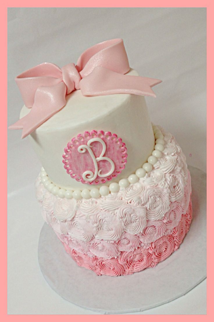 Pink Ombre Baby Shower Cake Girl