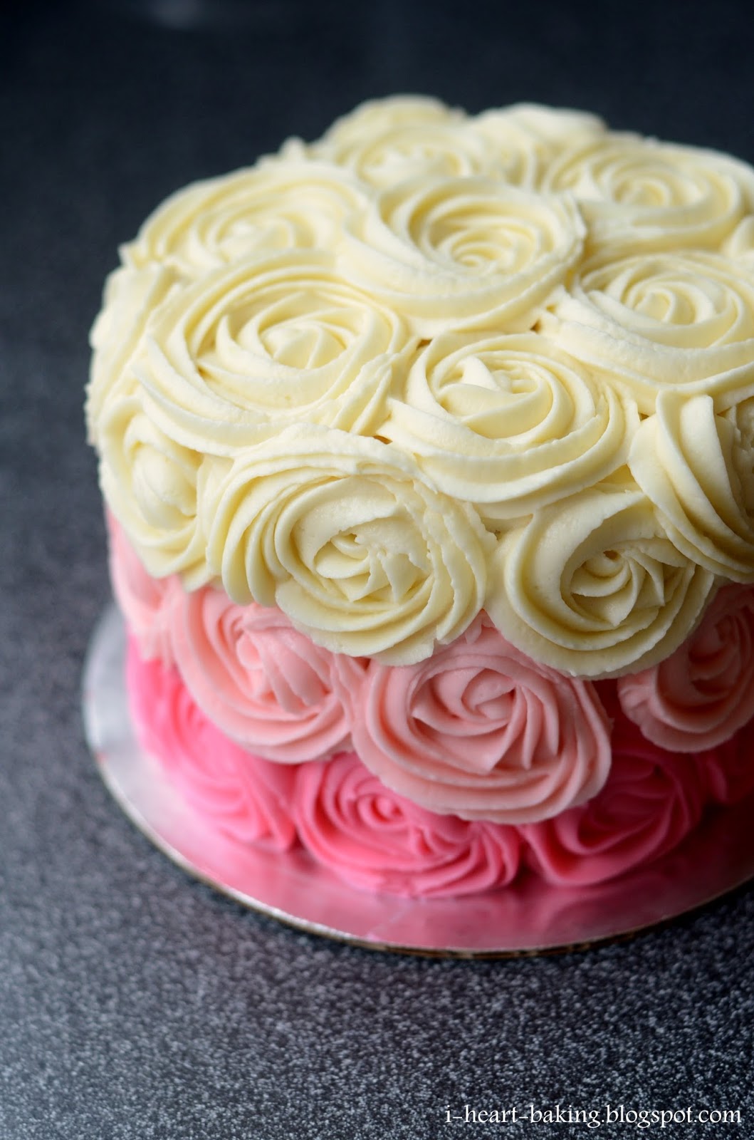 Pink Ombre Rose Cake