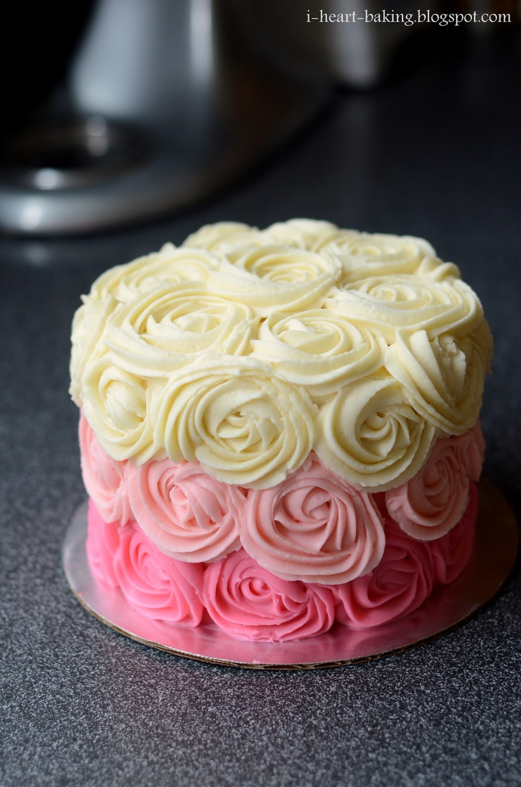 Pink Ombre Rose Cake