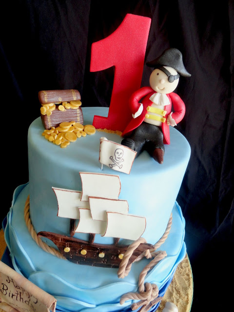 Pirate Theme 1st Birthday Cake